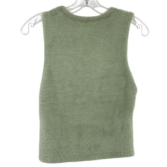Miss Love In A Wonderland Fuzzy Soft Sweater Vest in Sage New Size Large - Picture 5 of 6